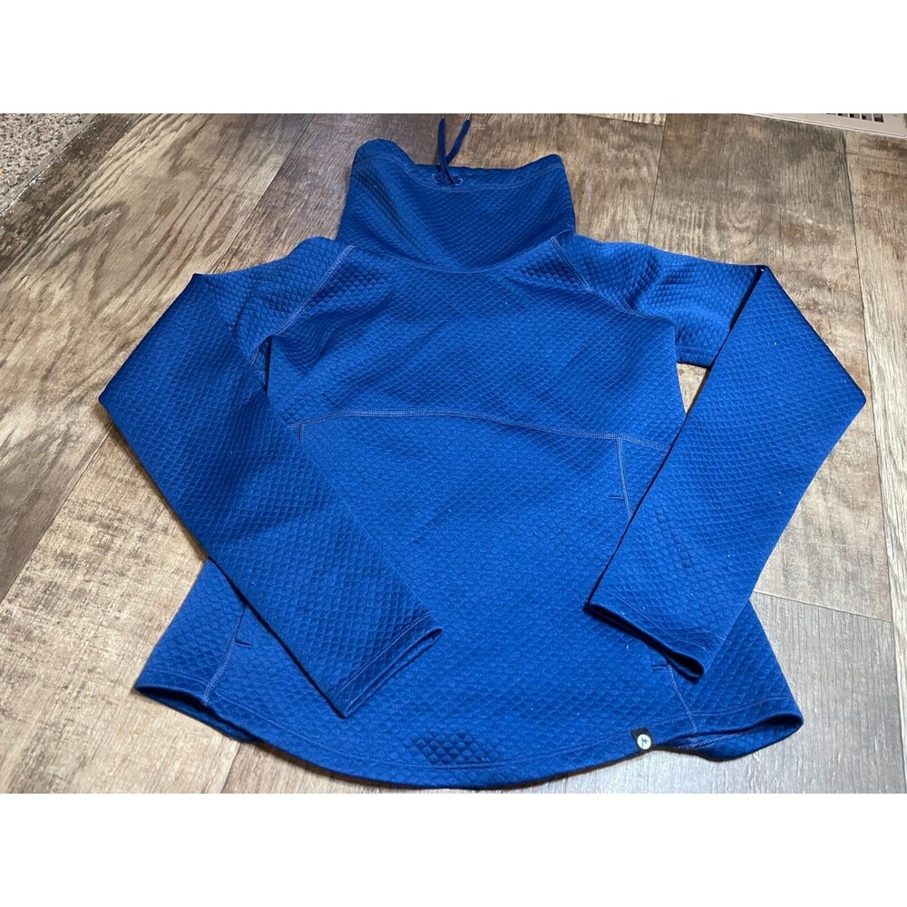 Marmot Sweater Jacket Womens Small S Blue Turtle Neck Long Sleeve Quilted